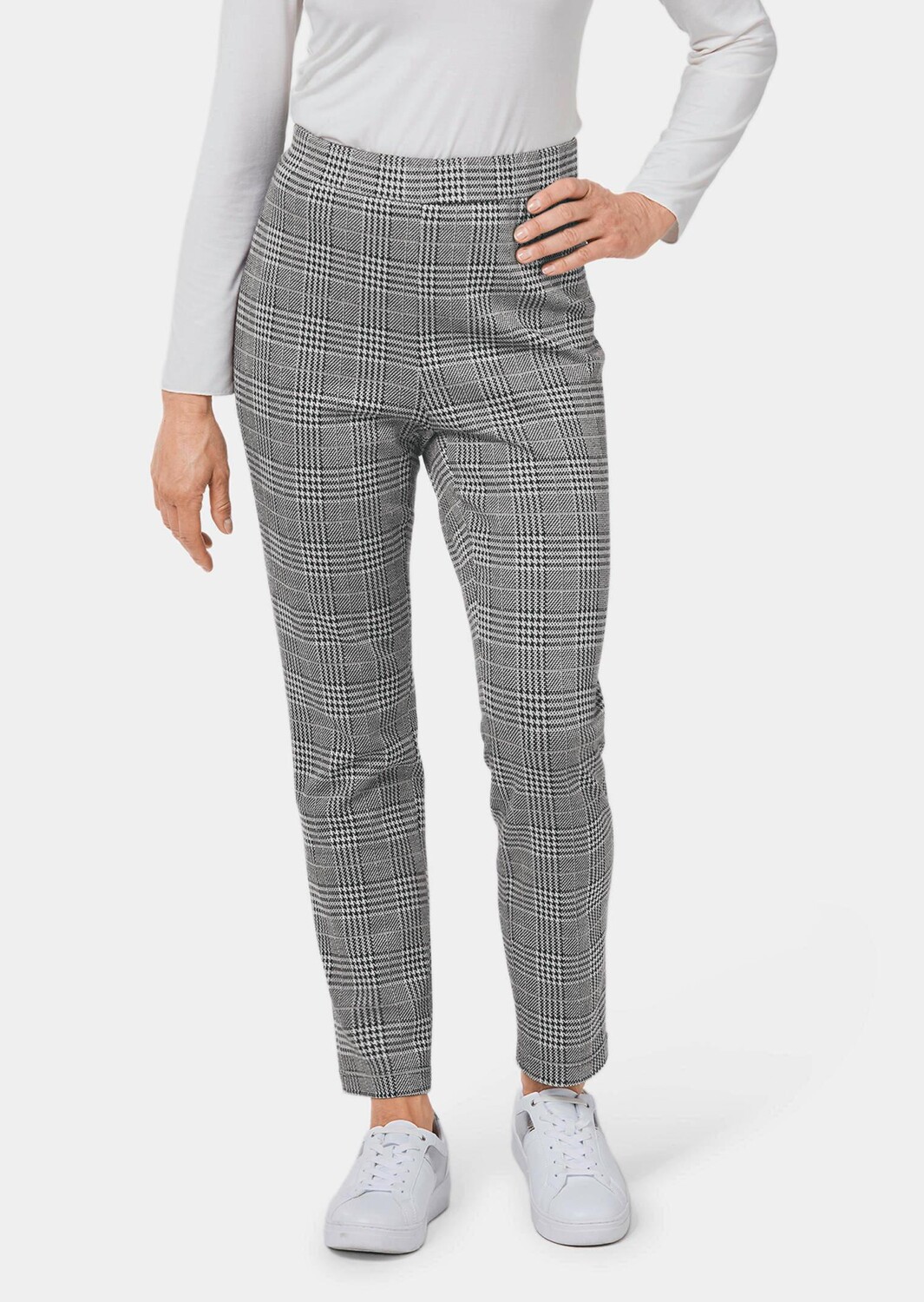 

Брюки GOLDNER Glencheck Hose LOUISA, цвет mittelgrau/weiß