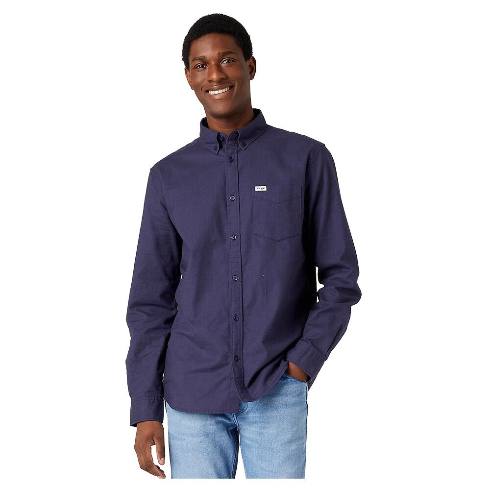 

Рубашка с длинным рукавом Wrangler 1 Pocket Button Down Regular Fit, синий
