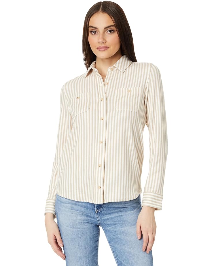 Рубашка Faherty Legend Sweater Shirt, цвет Tannin Stripe цена и фото