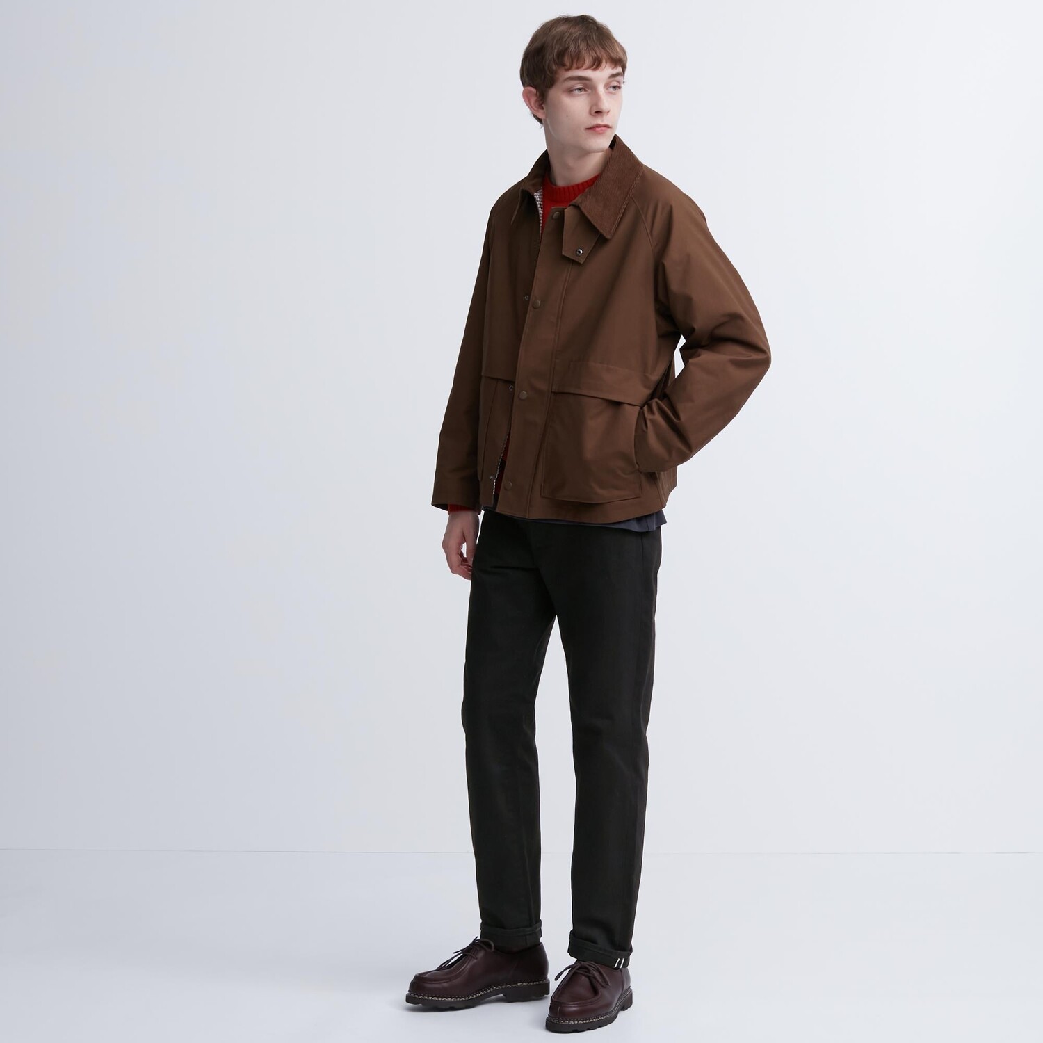

Прямые джинсы селвидж стандартного кроя (стандартная длина 78,5 см) Uniqlo, черный
