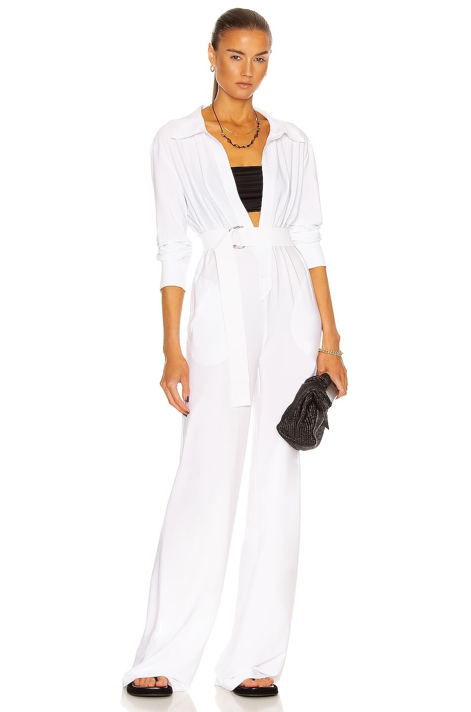 

Комбинезон Norma Kamali NK Shirt Straight Leg, белый