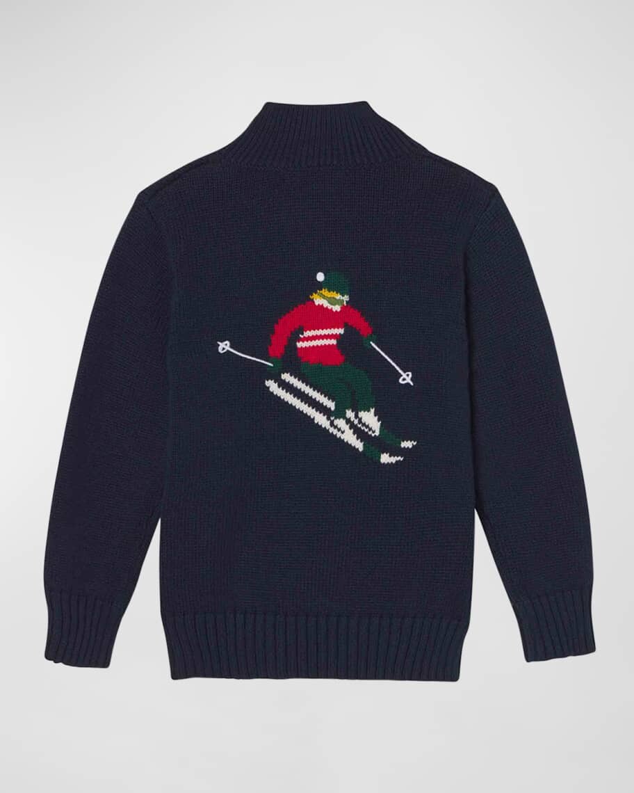 

Шерстяной свитер в рубчик с вышивкой для мальчика, размеры 2–14 Classic Prep Childrenswear