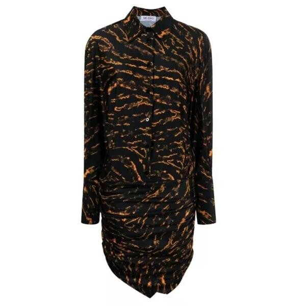 

Платье abstract-patterned shirt dress The Attico, коричневый