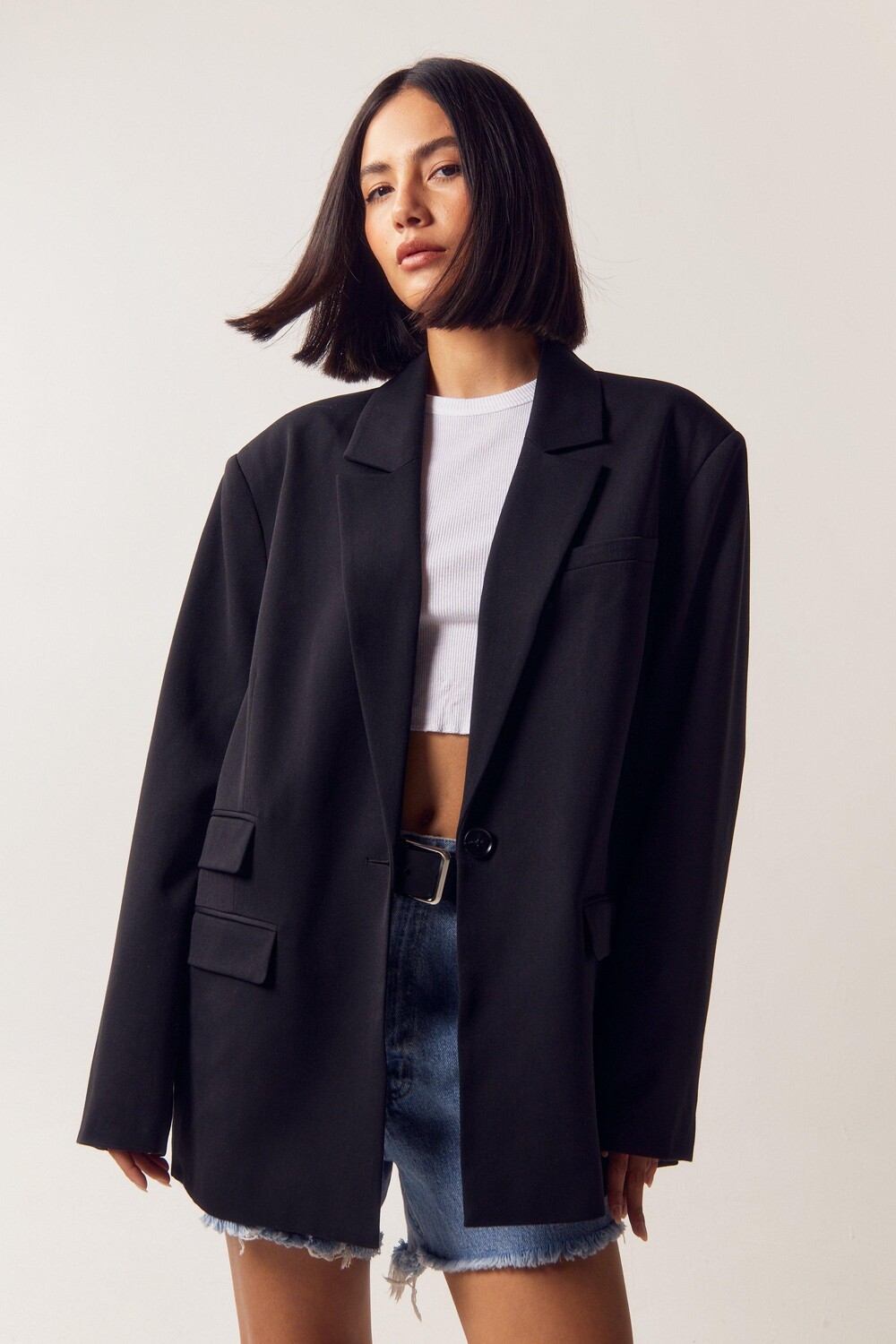 

Индивидуальный однобортный пиджак Nasty Gal, черный