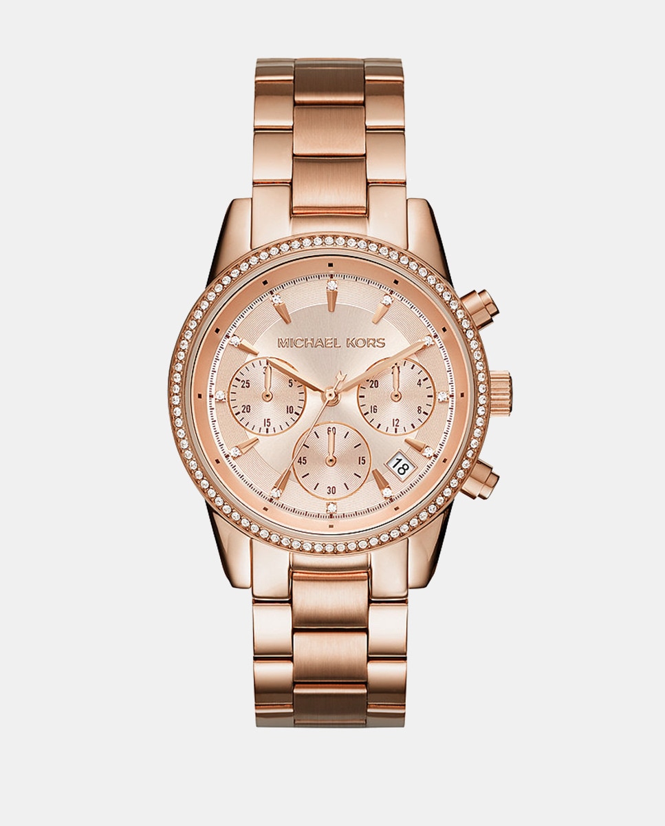 Ritz MK6357 Женские часы с хронографом из розовой стали Michael Kors, розовый цена и фото