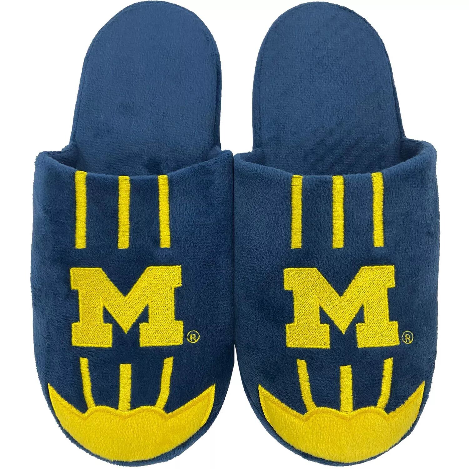 

Мужские тапочки в полоску FOCO Michigan Wolverines Team