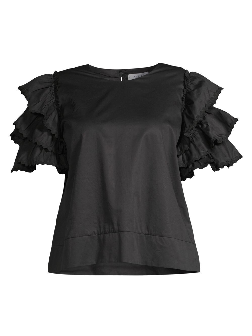 

Juliette Блузка с оборками на рукавах Harshman, Plus Size, черный