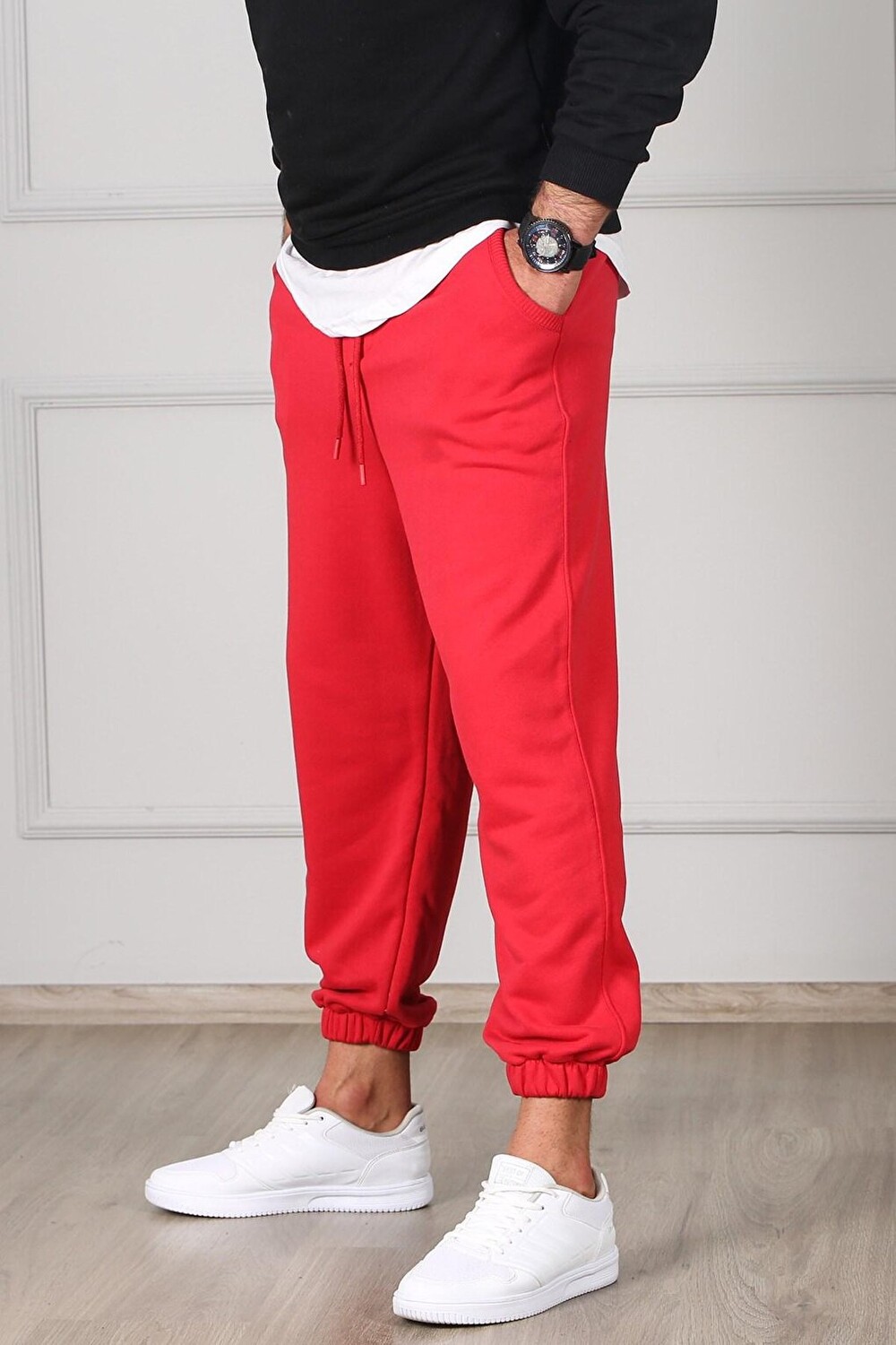 

Красный мужской спортивный костюм Oversize Short Leg 4832 MADMEXT