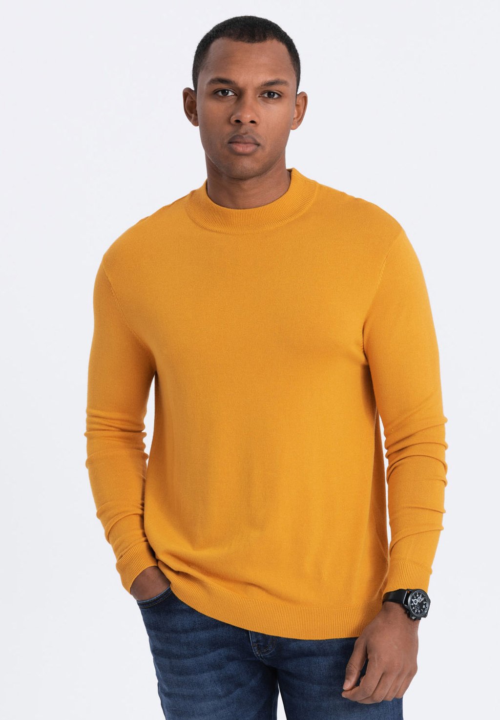 Вязаный свитер HALF TURTLENECK Ombre, цвет mustard yellow