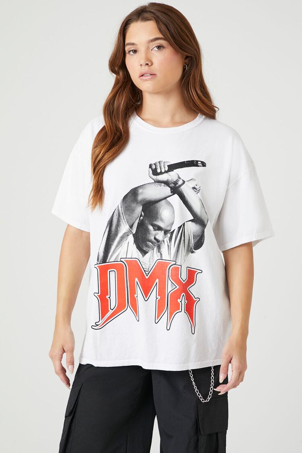 

Негабаритная футболка с графикой DMX Forever 21, белый