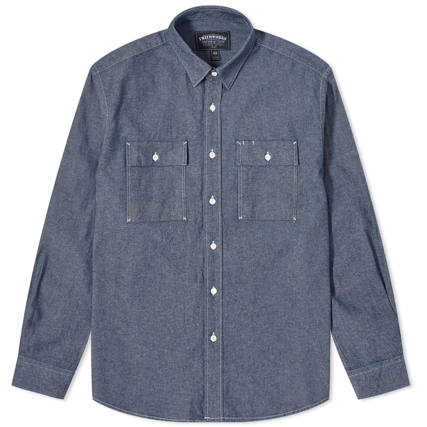 

Рубашка Frizmworks Cigarette Pocket Chambray Shirt, цвет Indigo