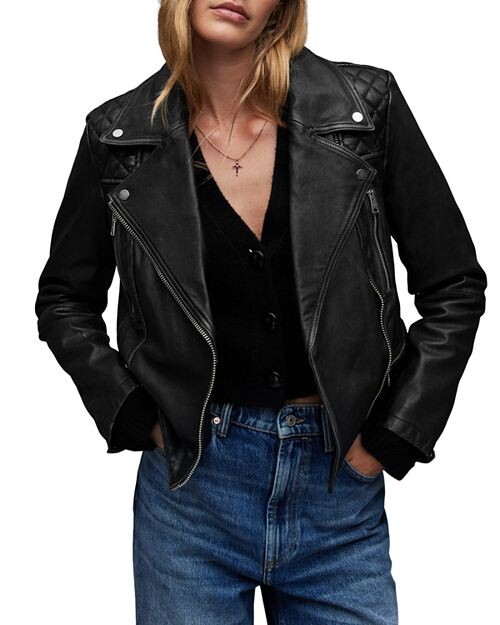 

Стеганая байкерская куртка карго ALLSAINTS, цвет Black