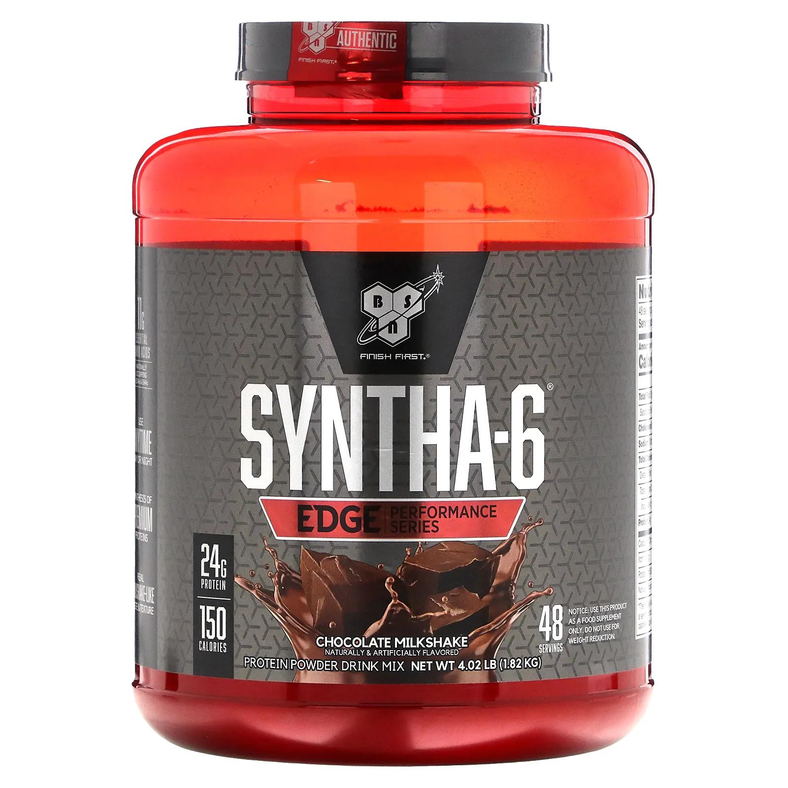 BSN Syntha-6 Edge Протеиновая сухая смесь для приготовления напитка шоколадный молочный коктейль 4,02 фунта (1,82 кг)