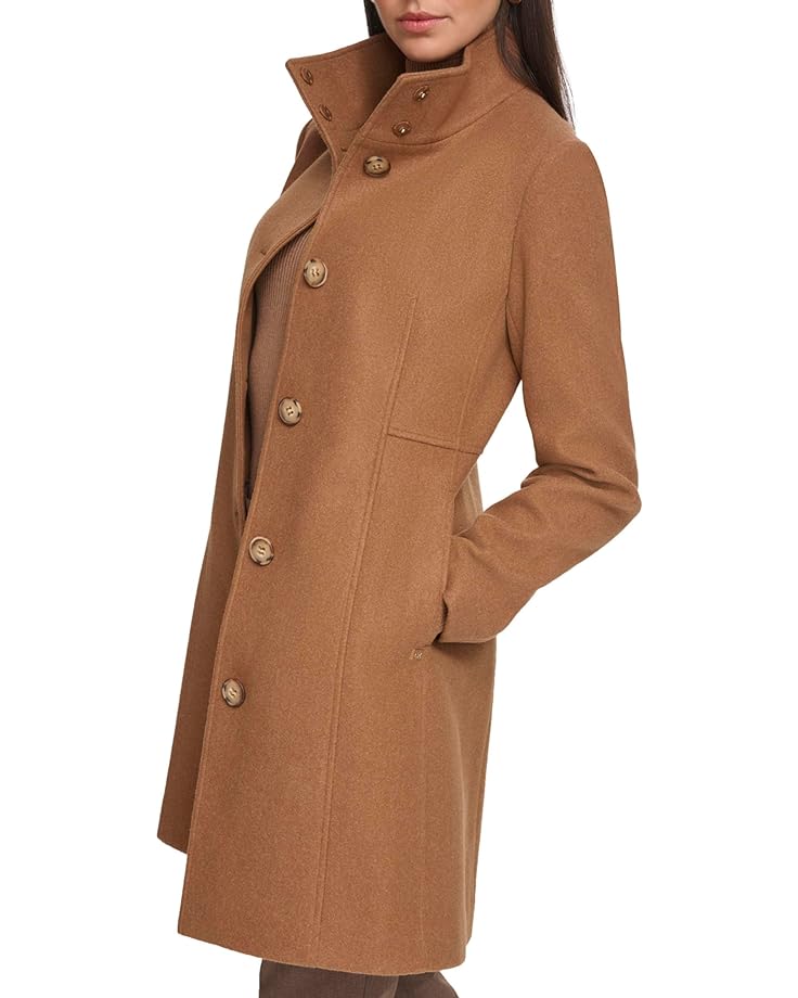 цена Пальто Calvin Klein Stand Collar Coat, цвет Chocolate