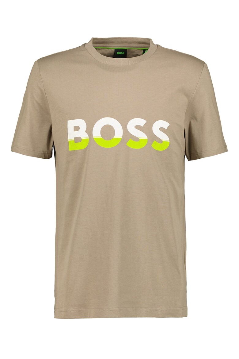 

Хлопковая футболка с логотипом Boss, зеленый