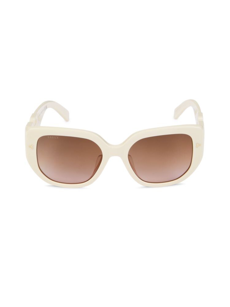 

Квадратные солнцезащитные очки 56MM Bally, цвет White Brown