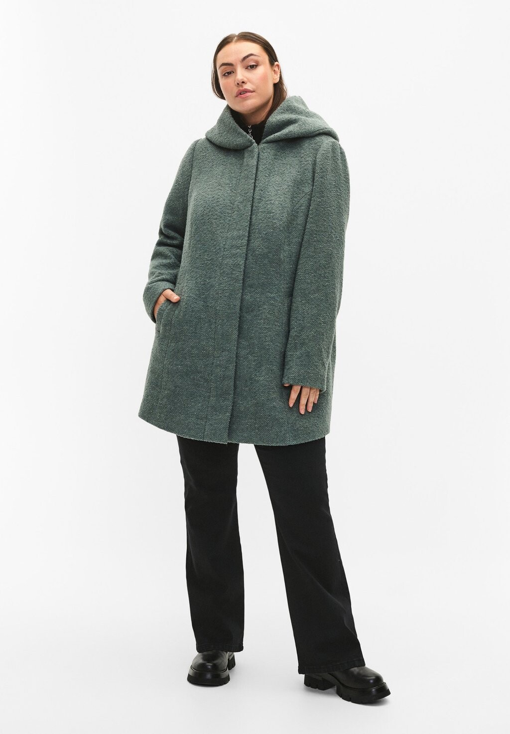 

Классическое пальто Zizzi, цвет balsam green mel