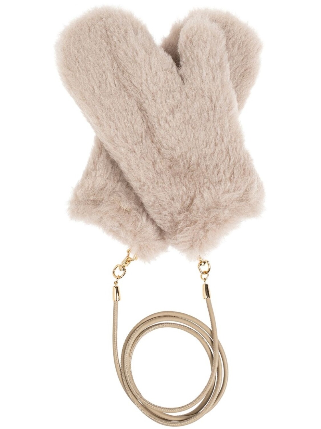 

Max Mara варежки из искусственного меха, нейтральный цвет