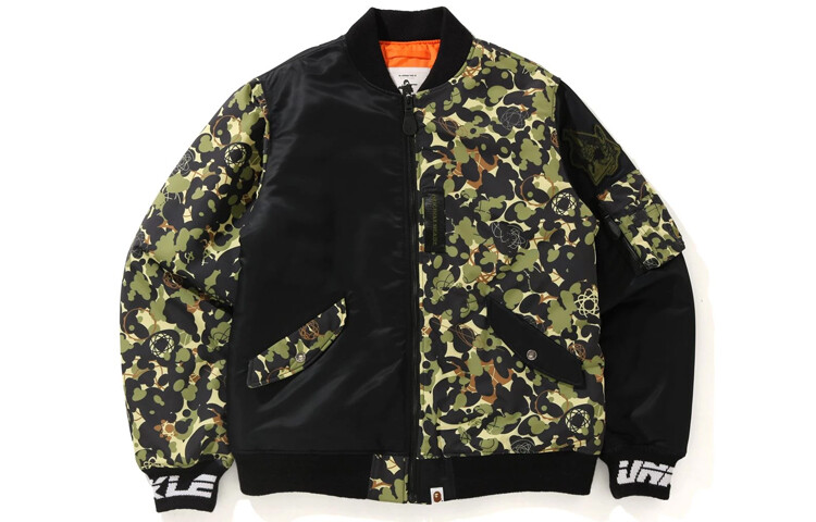 

BAPE UNKLE Куртка мужская черная камуфляжная A Bathing Ape, черный