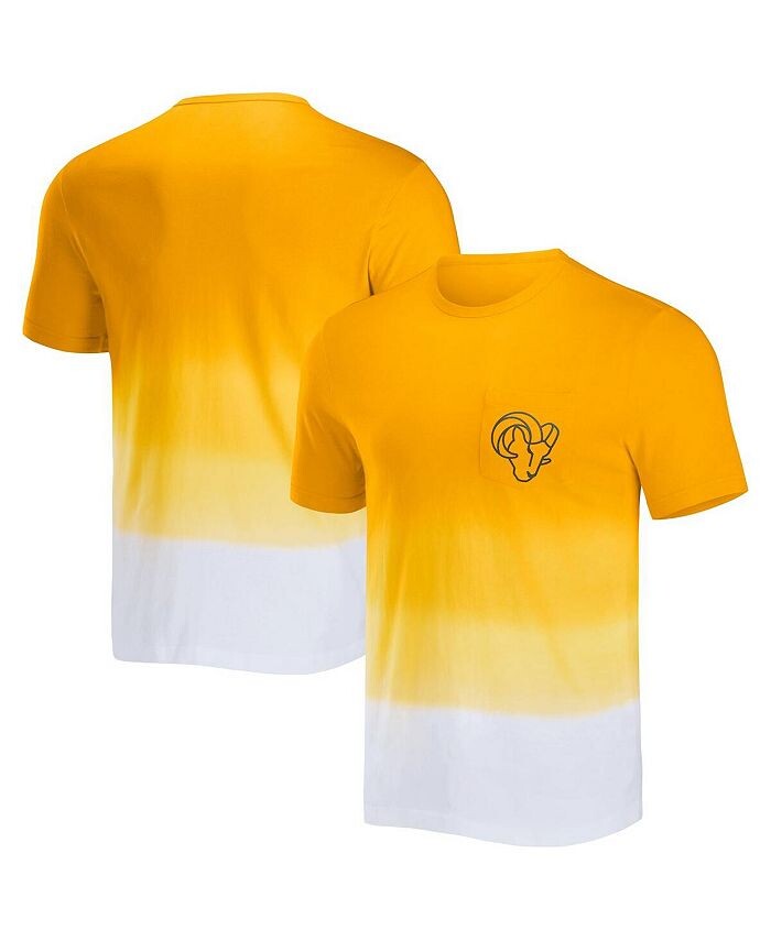 

Мужская футболка NFL x Darius Rucker Collection золото-белого цвета с карманами Los Angeles Rams Dip Dye Fanatics, желтый