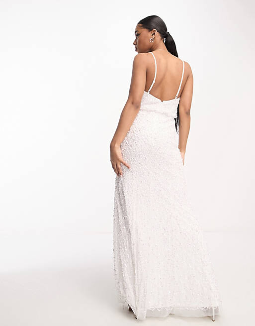 

Платье макси цвета слоновой кости с украшением в виде рыбьего хвоста Maya Bridal