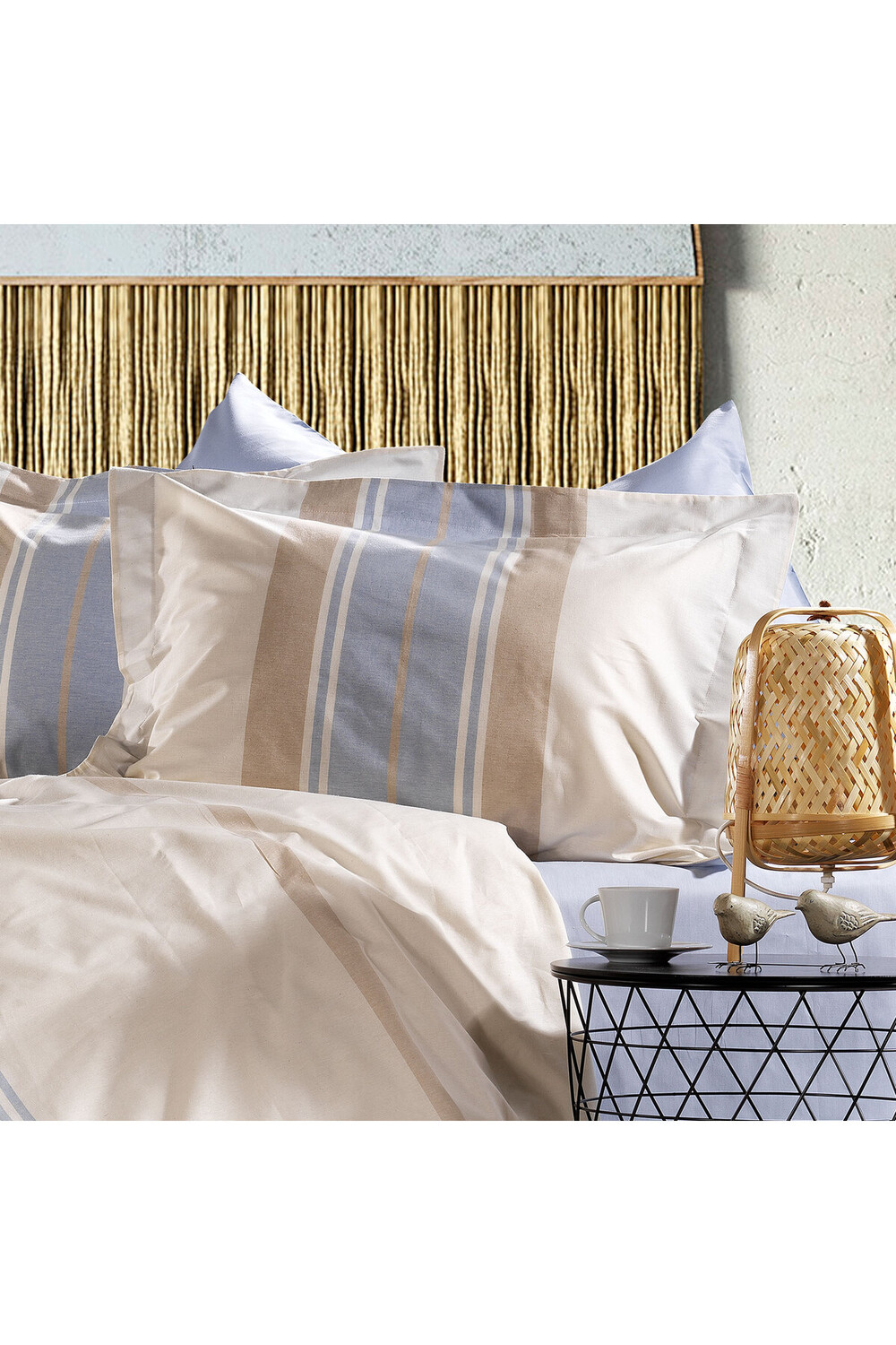 

Комплект двойных пододеяльников Zebra Casa Moly, бежевый / индиго