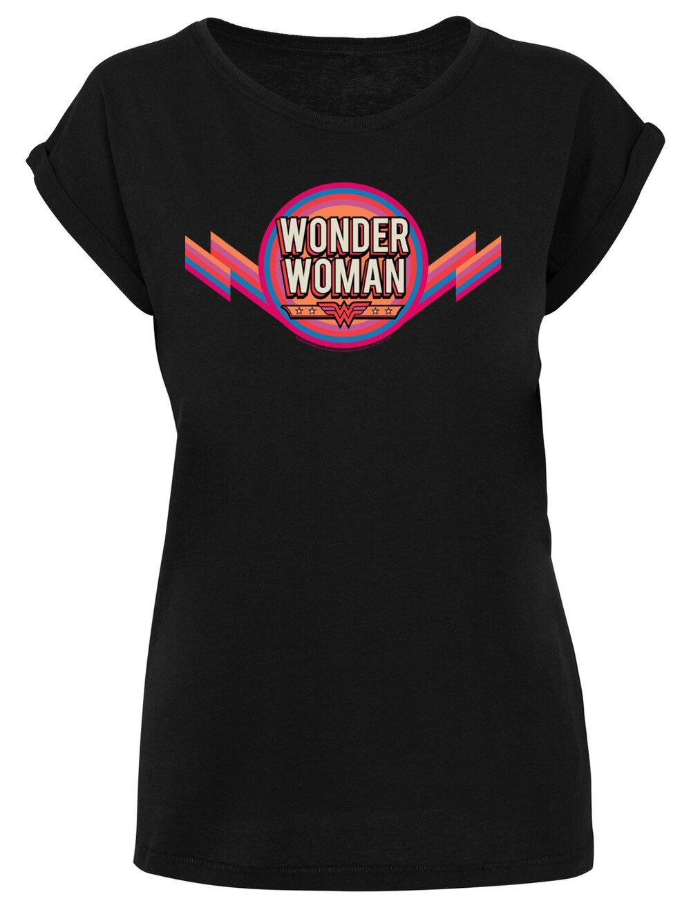 Рубашка F4Nt4Stic DC Comics Wonder Woman Rainbow Logo, черный носки dc comics wonder woman – logo серые