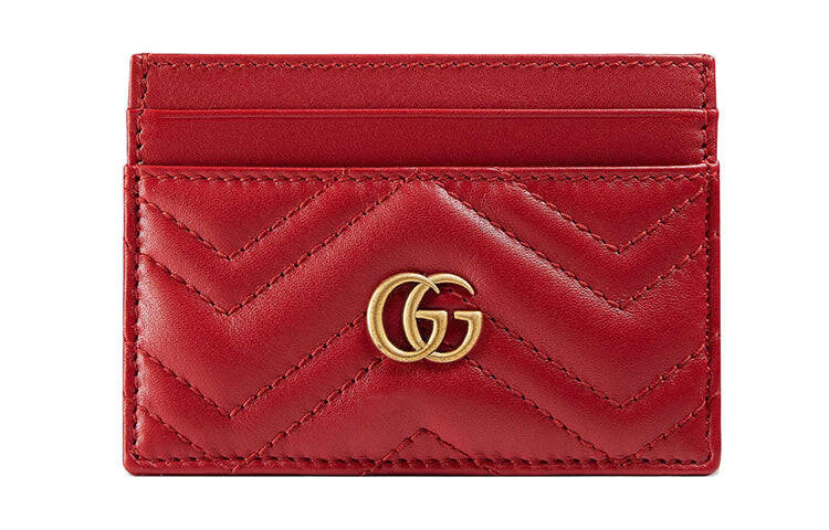 

Футляр для карт Gucci GG Marmont Matelasse, красный