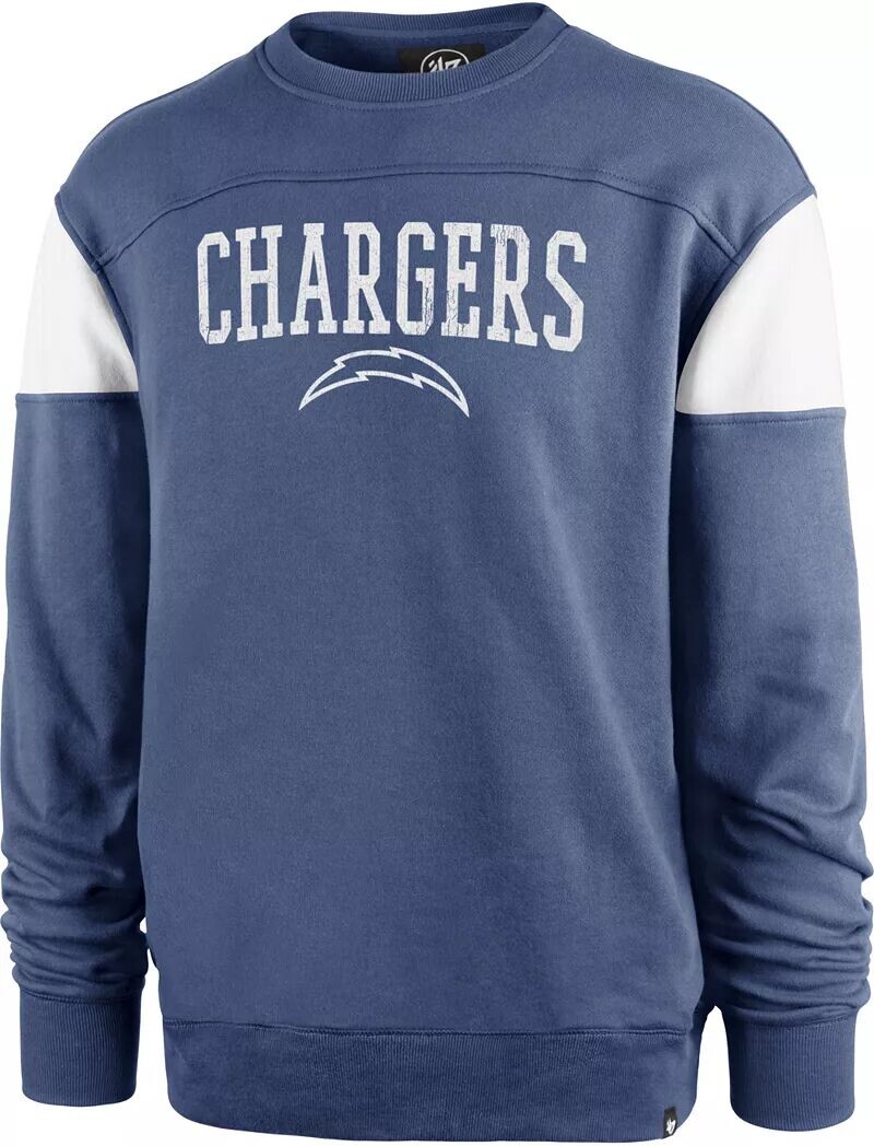 

Мужская синяя толстовка с круглым вырезом '47 Los Angeles Chargers Groundbreak