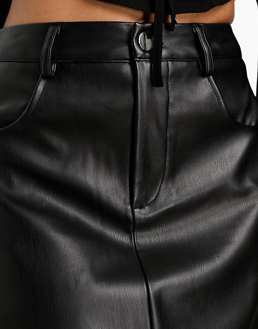 

Черная юбка миди под кожу Vero moda