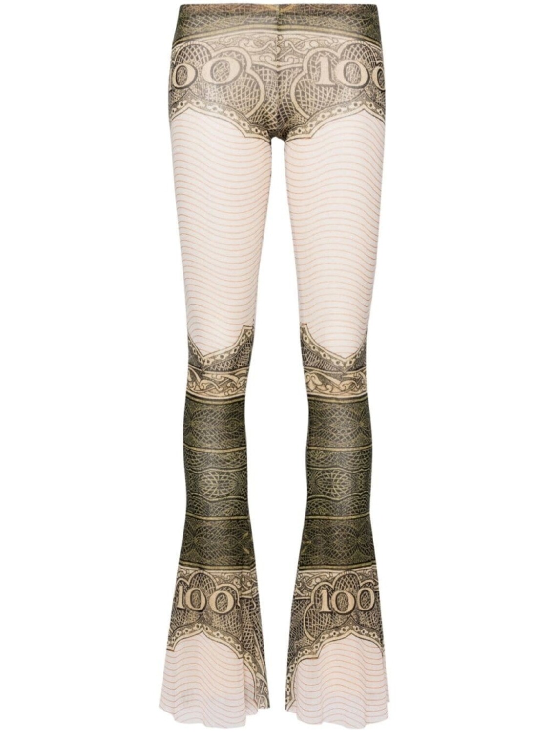 

Зеленые расклешенные брюки из сетки Cartouche Jean Paul Gaultier, бежевый