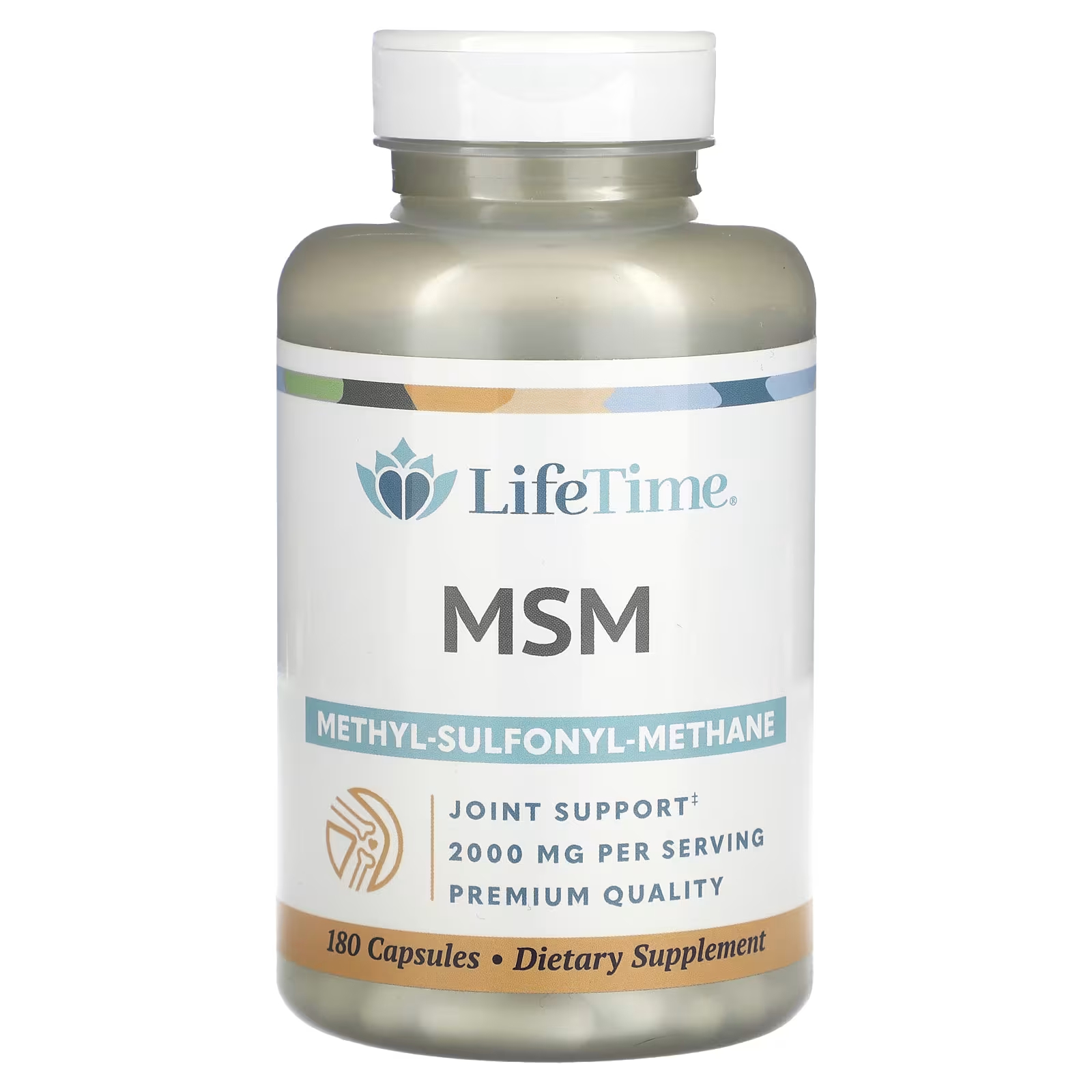 цена МСМ 2000 мг 180 капсул (1000 мг на капсулу) LifeTime Vitamins