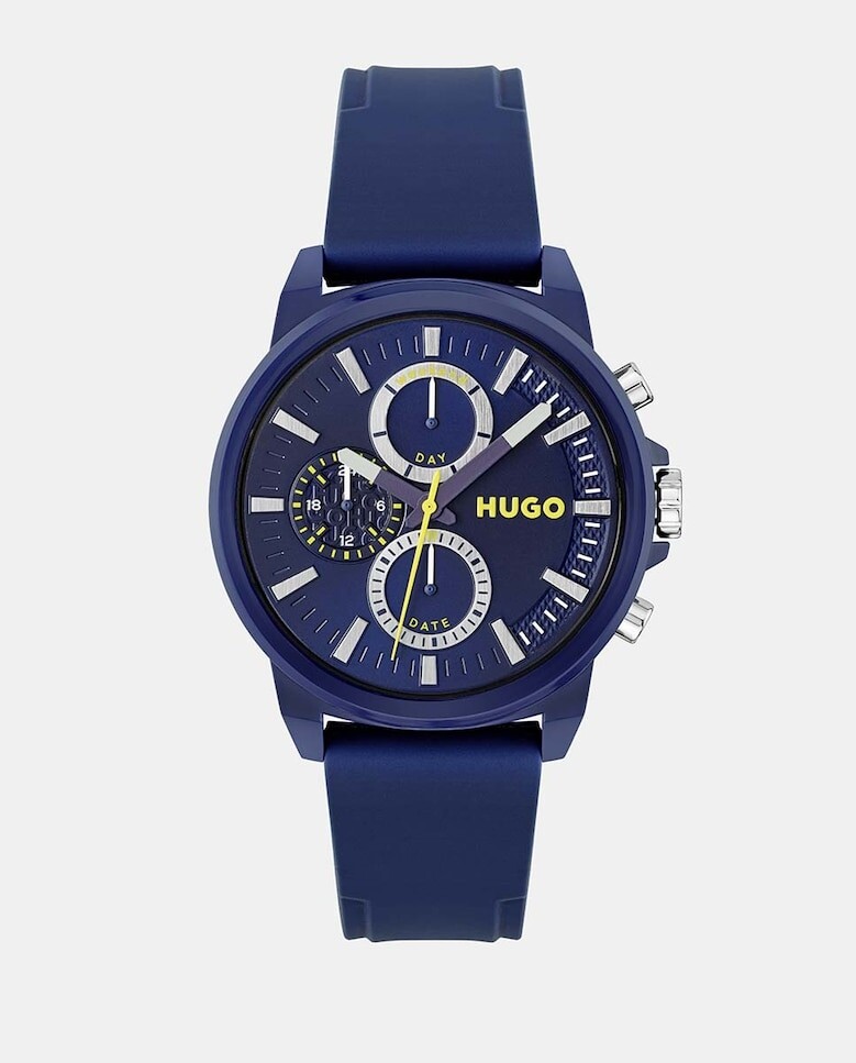

Relax 1530257 многофункциональные синие силиконовые мужские часы Hugo, синий