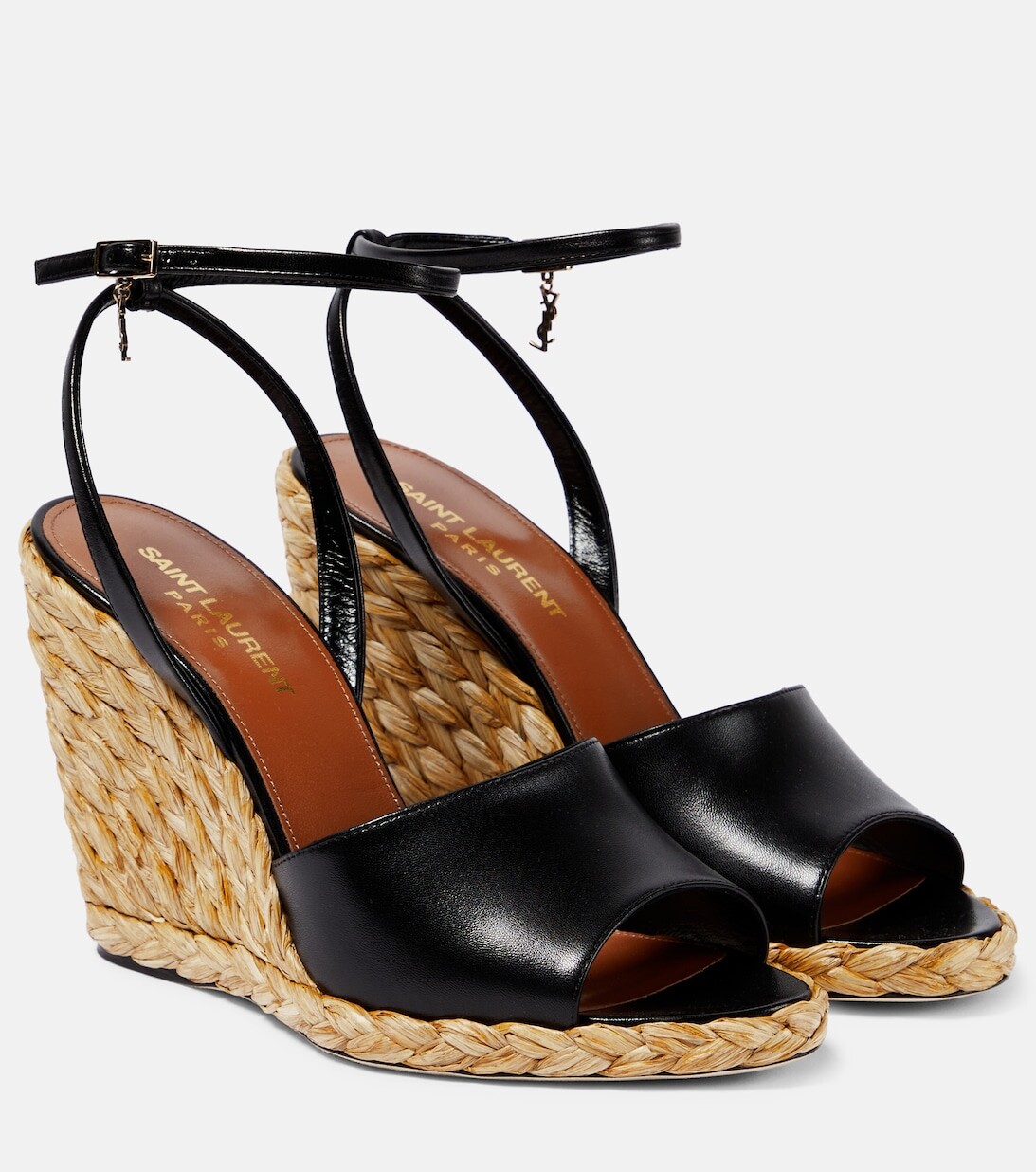 

Кожаные эспадрильи на танкетке Paloma 95 Saint Laurent, черный