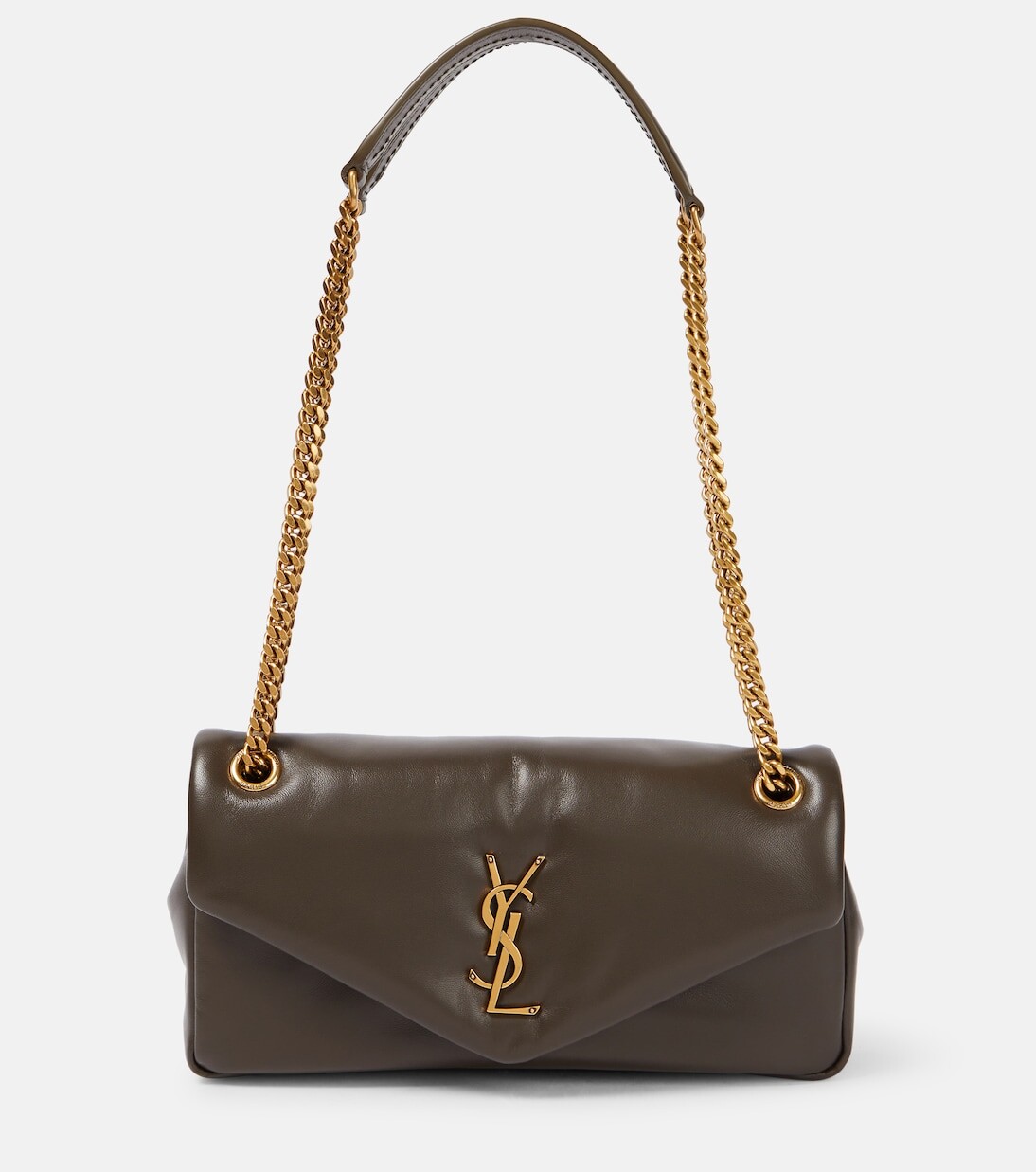 

Кожаная сумка через плечо calypso Saint Laurent, коричневый