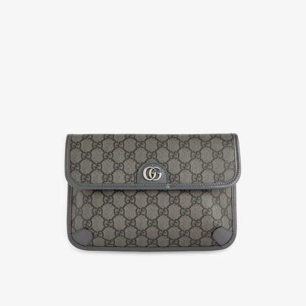 цена Поясная сумка Ophidia из холщовой ткани с узором GG Gucci, серый