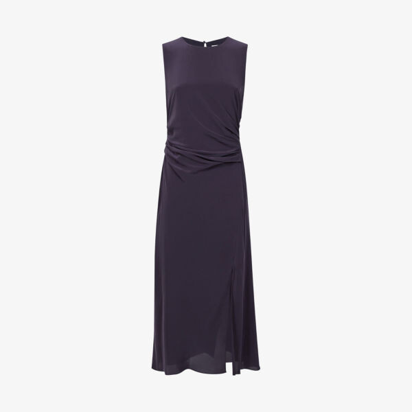 

Тканое платье миди Lexi с круглым вырезом Reiss, цвет grape