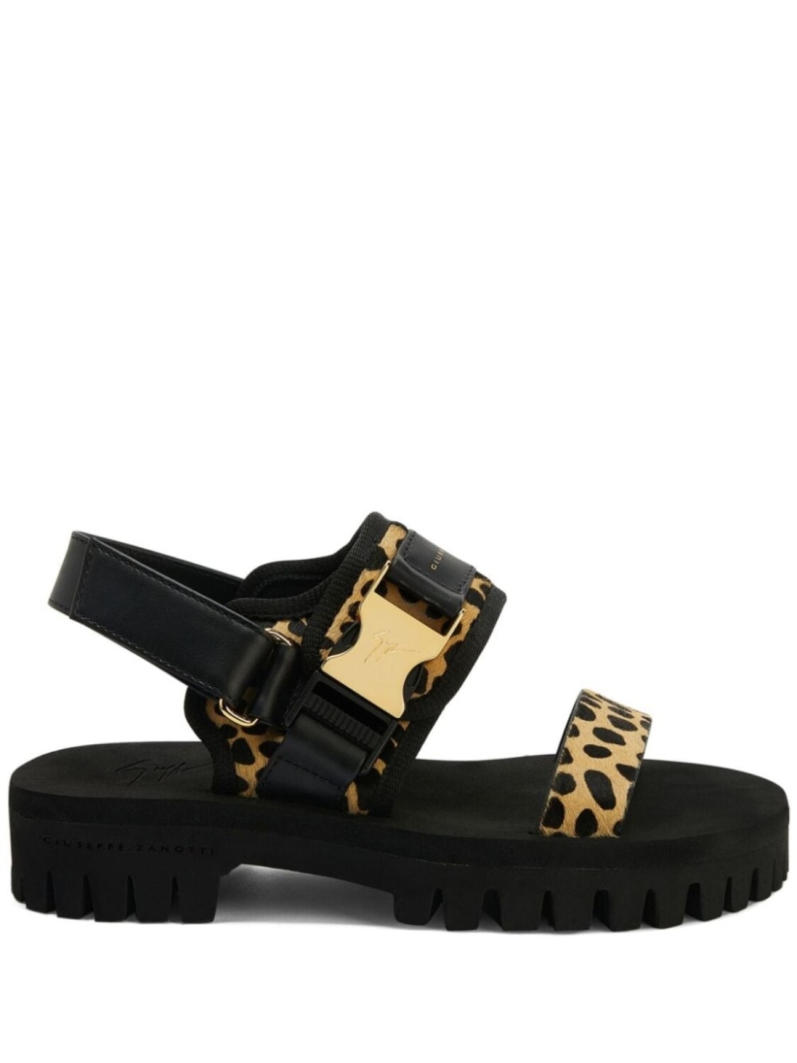 

Giuseppe Zanotti массивные сандалии Shyan с анималистичным принтом, черный
