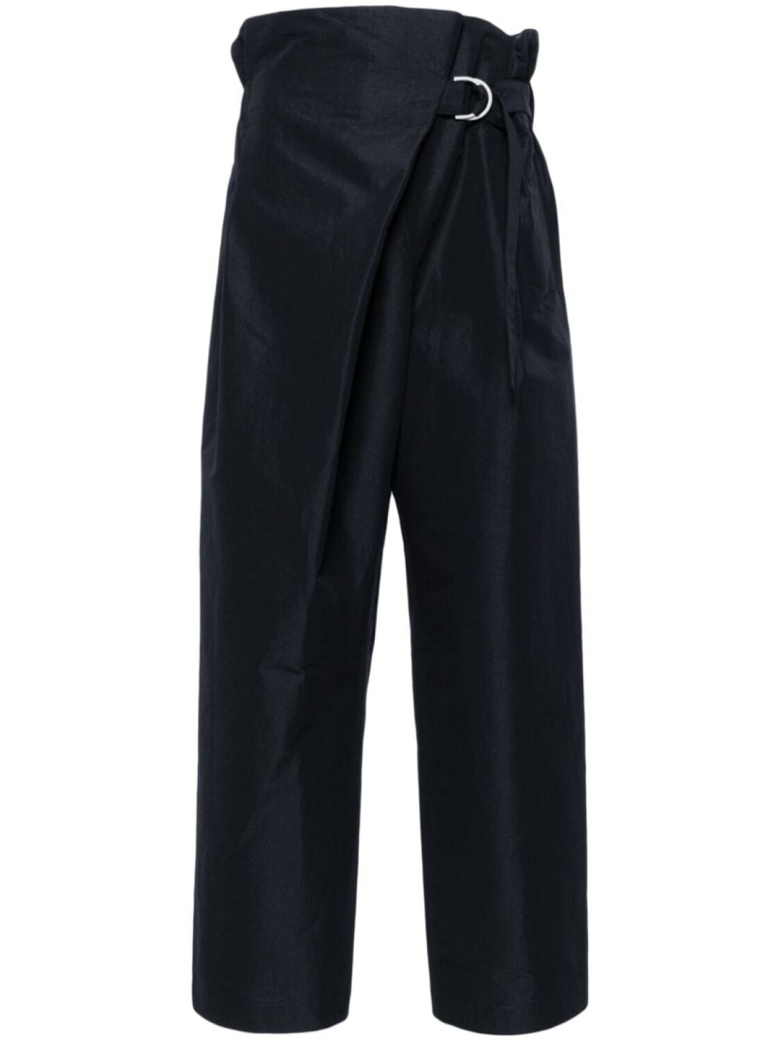 

Issey Miyake asymmetric buckled straight-leg trousers, черный