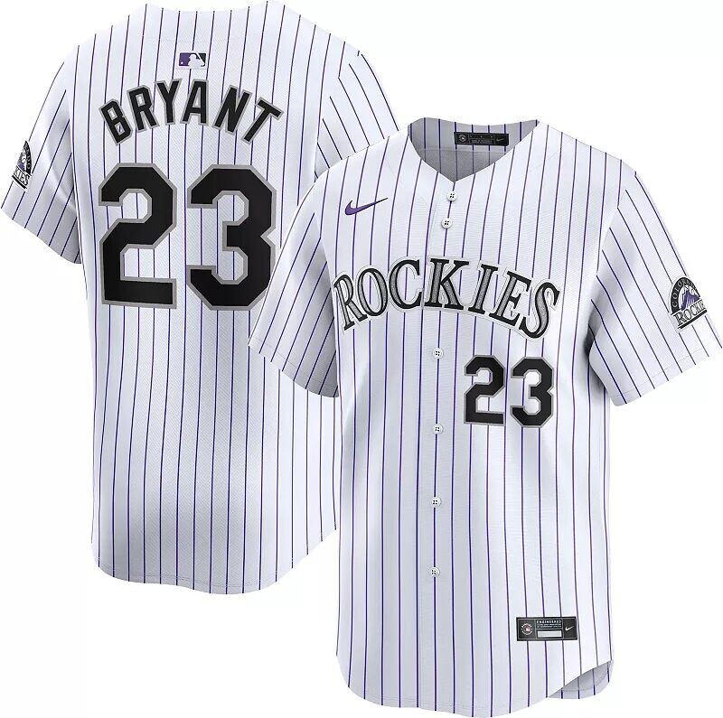 

Мужское джерси Nike Colorado Rockies Kris Bryant #23 White Limited Vapor