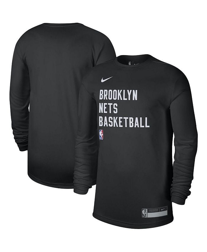 

Черная мужская и женская футболка Brooklyn Nets 2023/24 Legend On-Court Practice с длинным рукавом Nike, черный