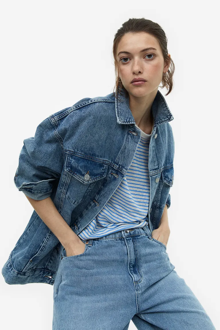

Блузка из льняного джерси H&M, синий