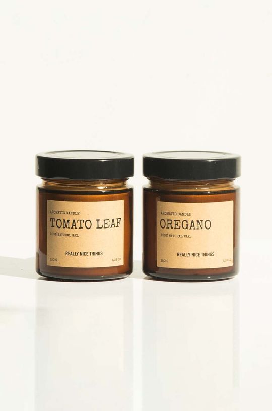 Набор ароматических свечей Tomato Leaf & Oregano 2 x 100 г упаковка 2 шт. Really Nice Things, мультиколор
