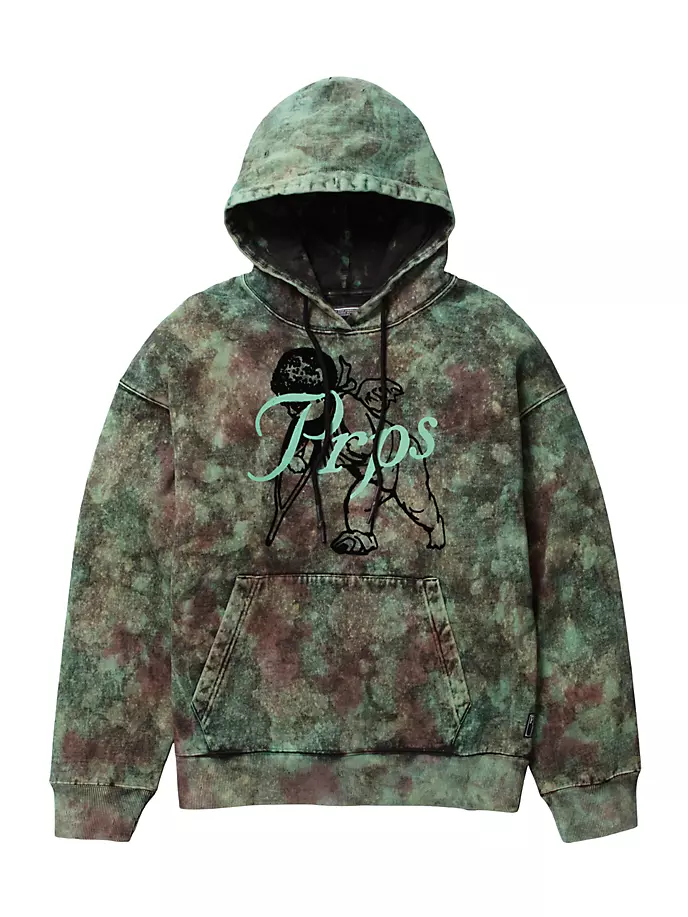 

Толстовка с камуфляжным принтом и логотипом Angel Tie Dye Prps, цвет green glow