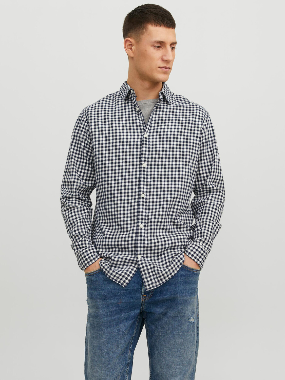 

Рубашка Jack & Jones Slim Fit JJEGINGHAM, белый