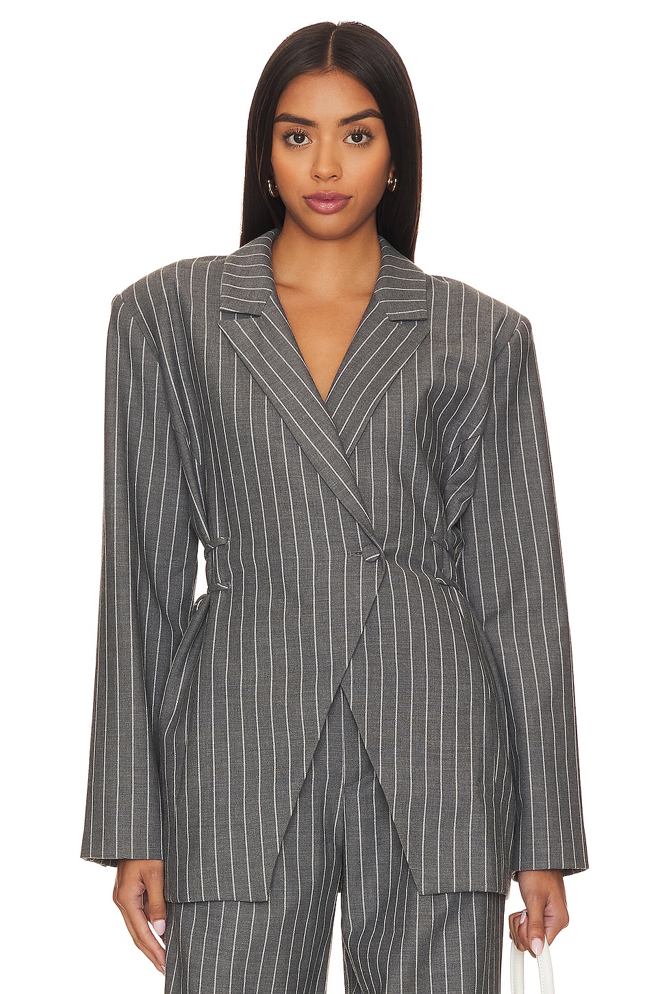 

Блейзер House of Harlow 1960 x REVOLVE Marichelle, цвет Grey Lurex Stripe