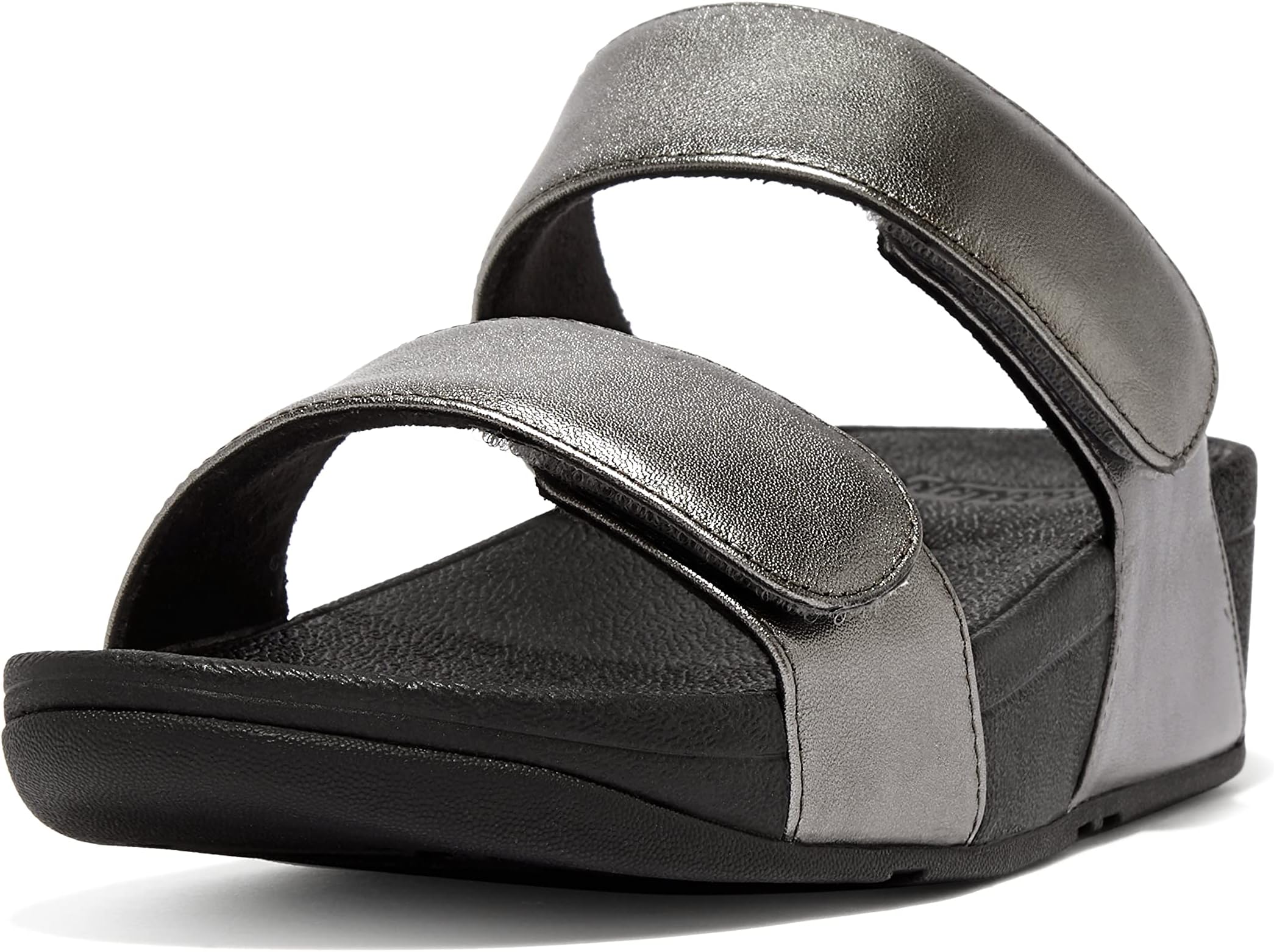 

Босоножки Lulu Adjustable Leather Slides FitFlop, цвет Classic Pewter Mix