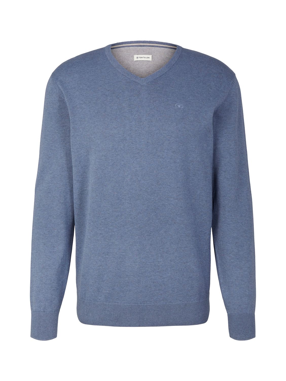 Пуловер Tom Tailor Basic V Neck, синий цена и фото