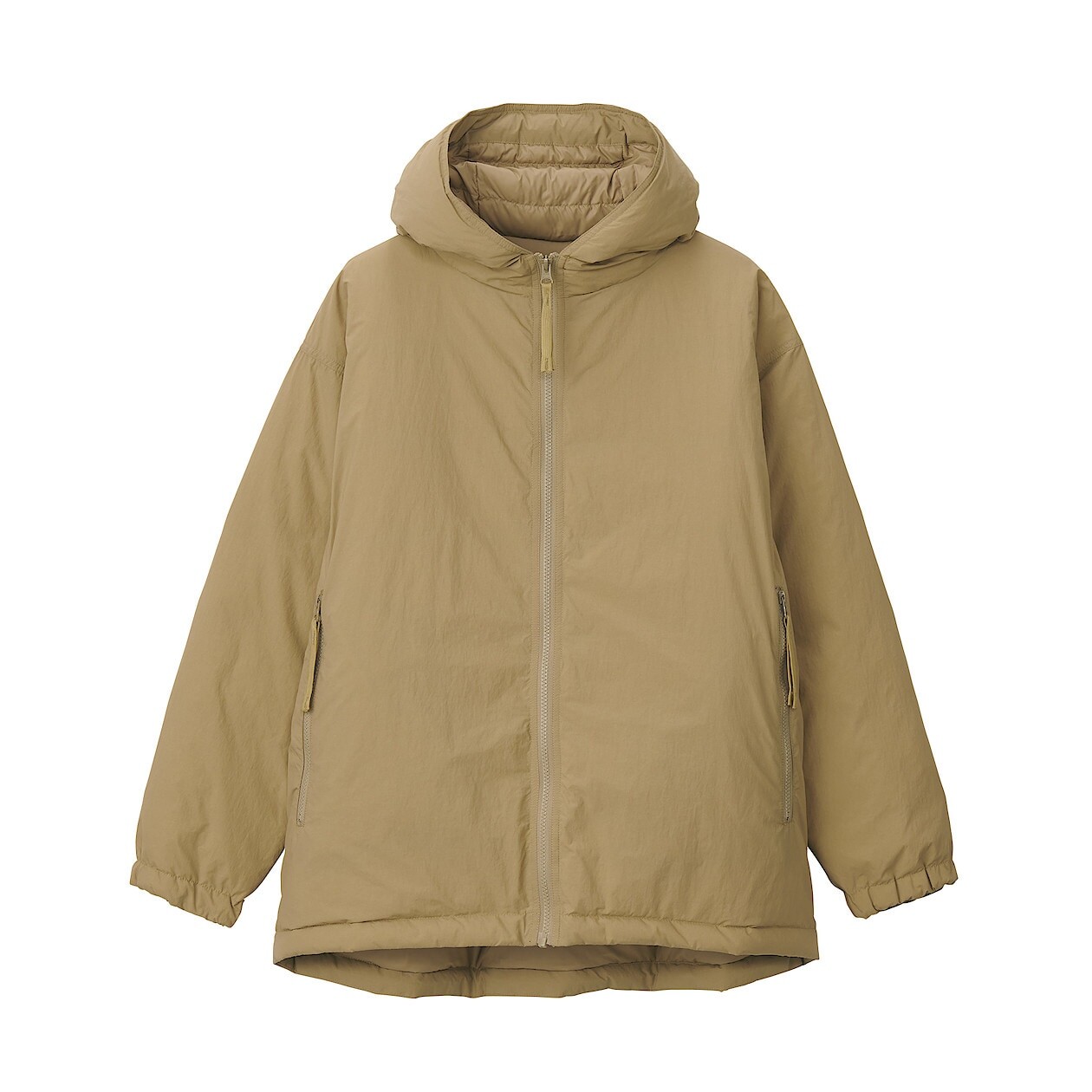 

Водоотталкивающий пуховик с капюшоном MUJI, бежевый