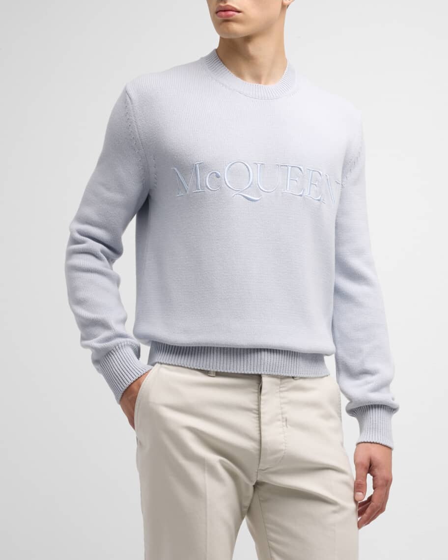

Мужской свитер с вышитым логотипом Alexander McQueen